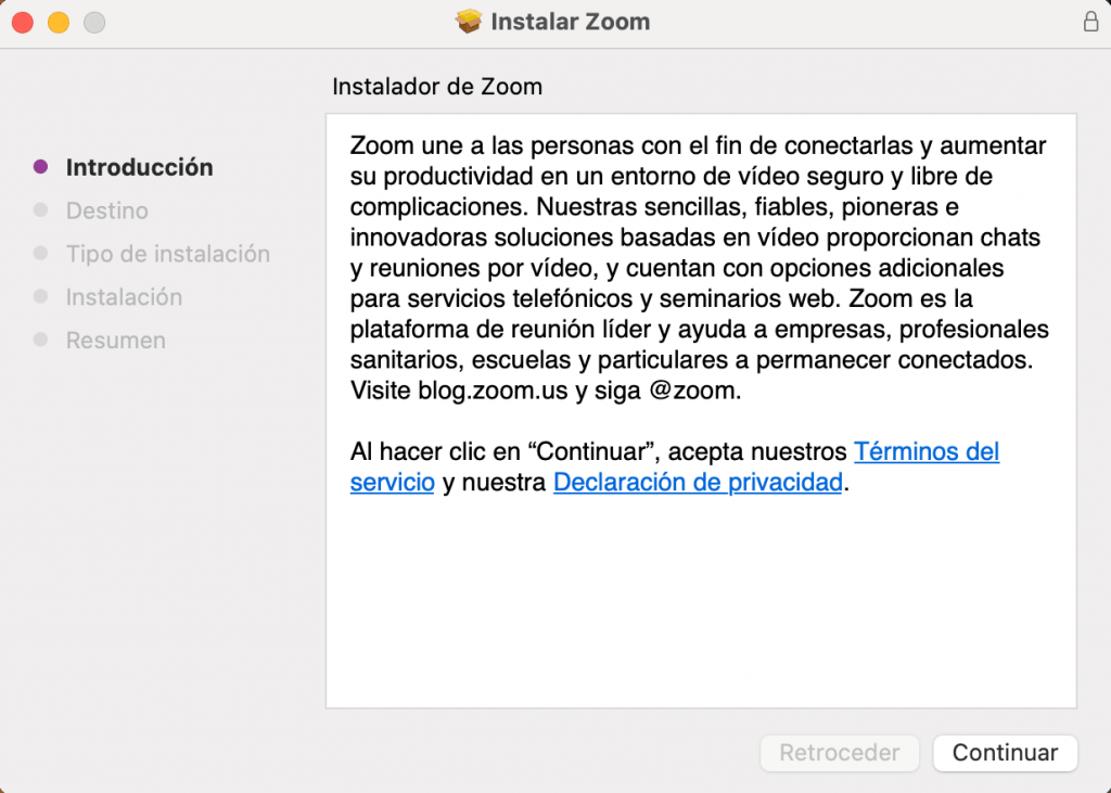 Instalación de Zoom